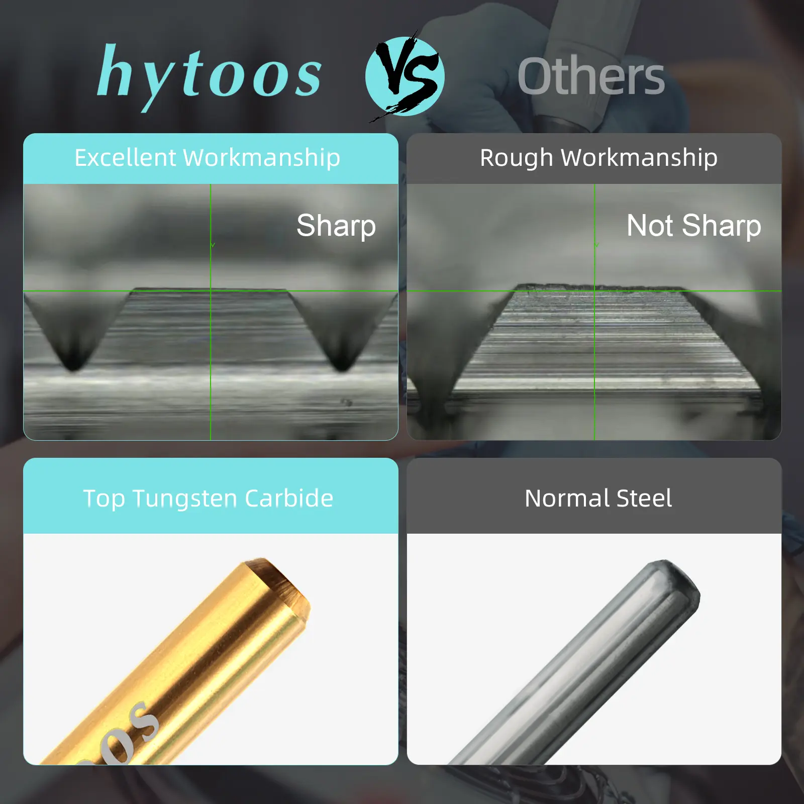 HYTOOS Titanium Safety Nail Drill Bits 3/32 Rounded Top Carbide Tapered Nail Bit Remove Gel Drills Accessories Tool Supplier