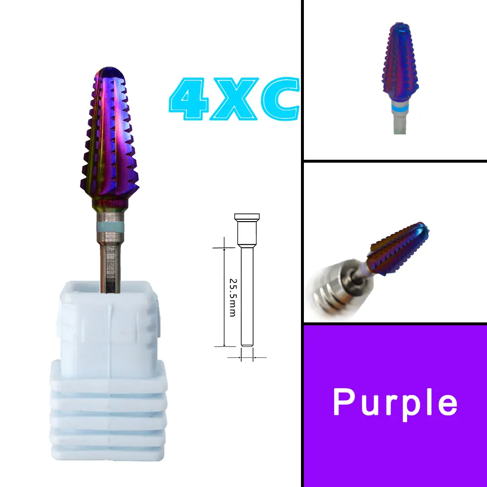 Tornado acrylic Dipping Carbide Purple Coating Nail Cutter Manicure Accessories Tools Nail filling Drill Bit