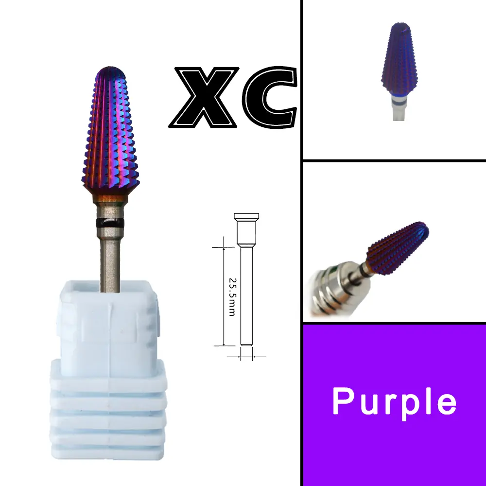 Tornado acrylic Dipping Carbide Purple Coating Nail Cutter Manicure Accessories Tools Nail filling Drill Bit