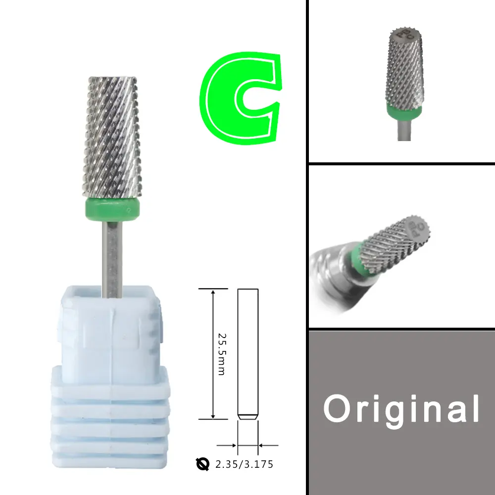 RolinStar 6.6 Sharp Large Original Color Trapezium Tapered Barrel  steel Carbide milling cutter nail drill bit
