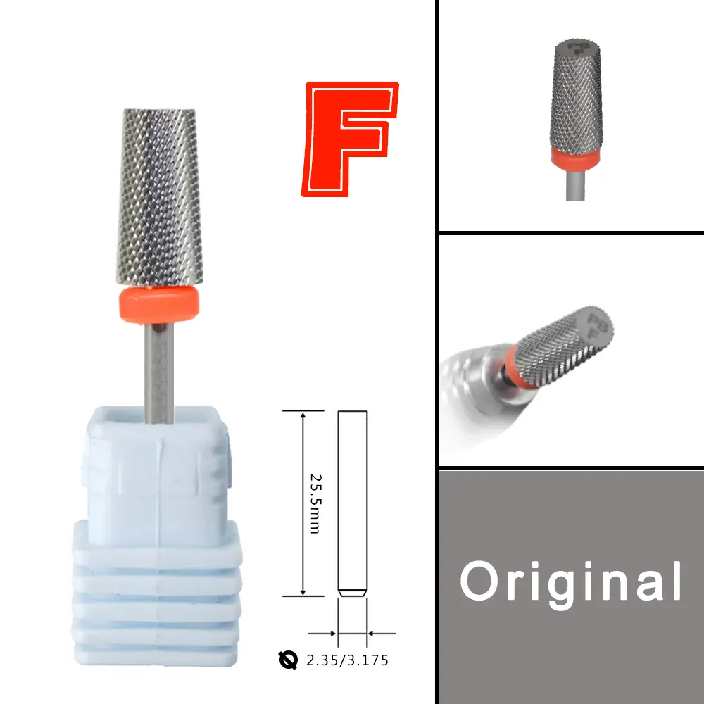 RolinStar 6.6 Sharp Large Original Color Trapezium Tapered Barrel  steel Carbide milling cutter nail drill bit