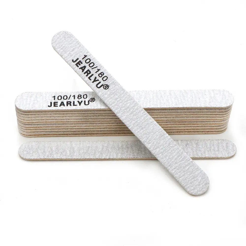 10pcs 13cm Wooden Nail Files 100/180 Grit Straight Double Sided Emery Boards Disposable Salon Use Portable Shaping Polishing