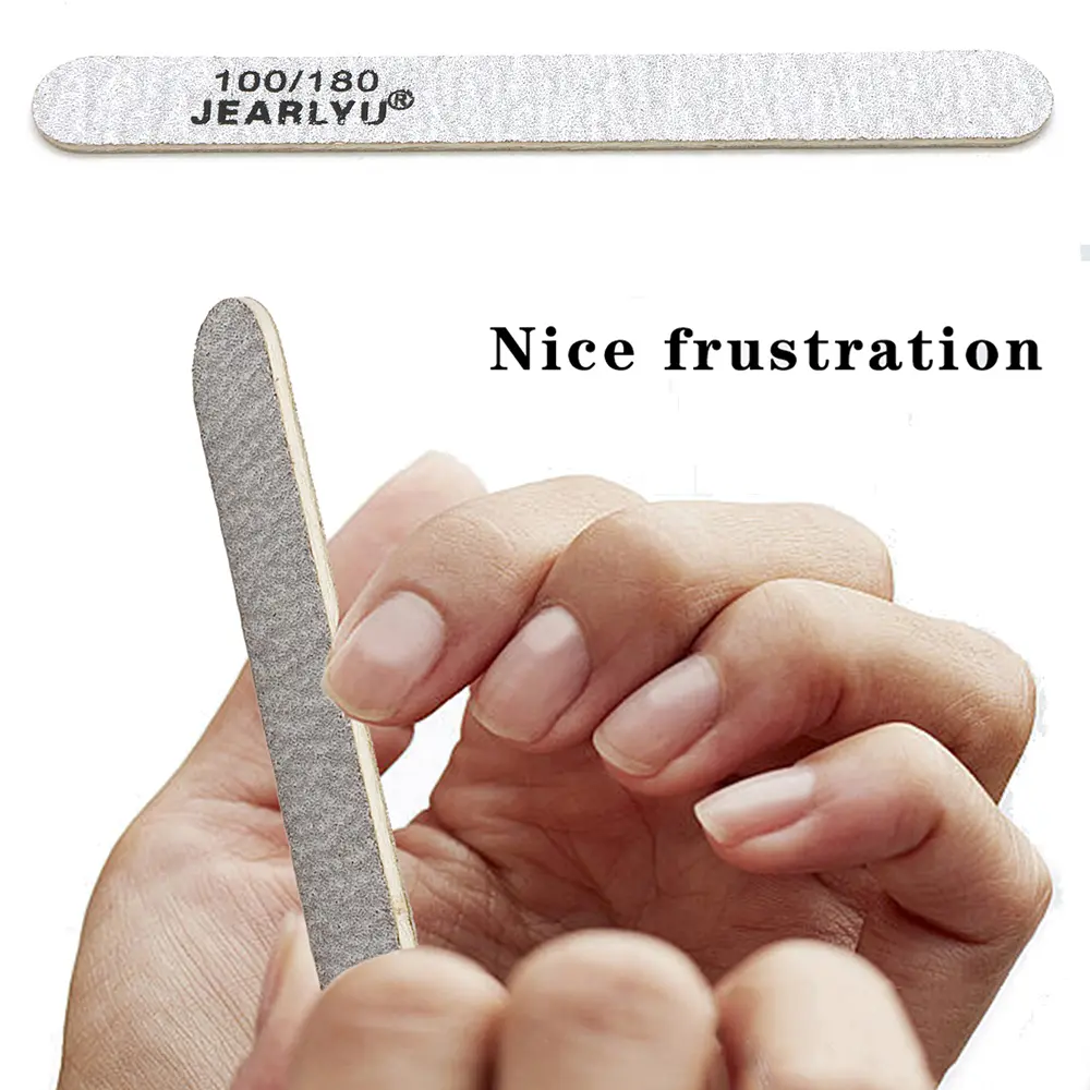 10pcs 13cm Wooden Nail Files 100/180 Grit Straight Double Sided Emery Boards Disposable Salon Use Portable Shaping Polishing