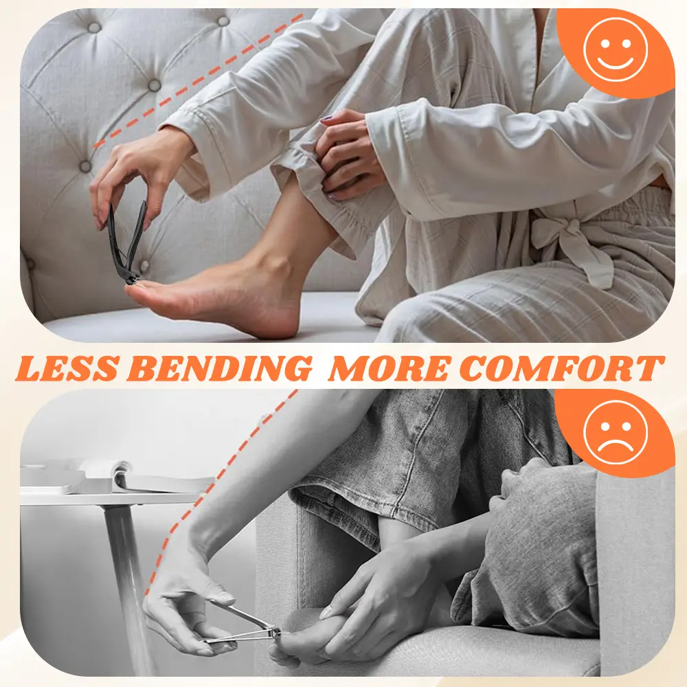 Nail Clippers Angled Head Thick Toe Nail Clippers with Catcher Large Wide Jaw Sharp No Splash fingernail Clipper Nail Cutter
