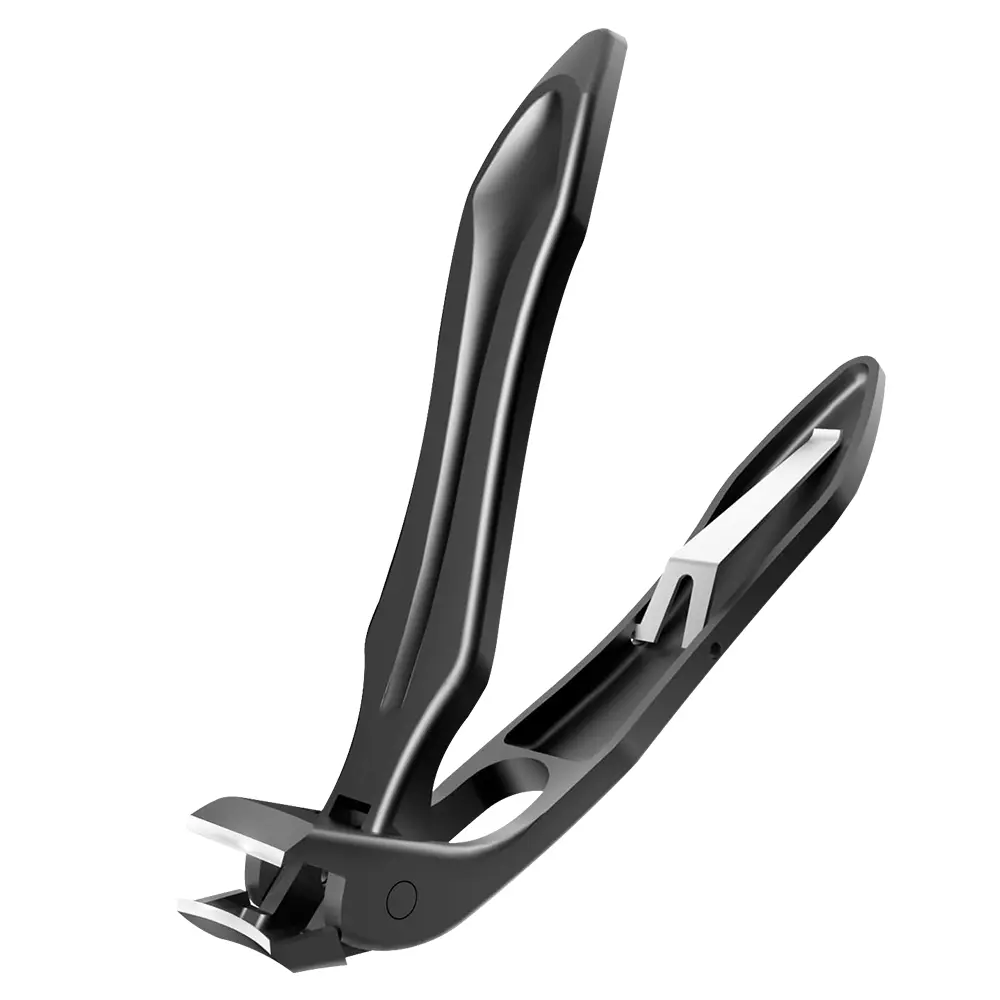 Nail Clippers Angled Head Thick Toe Nail Clippers with Catcher Large Wide Jaw Sharp No Splash fingernail Clipper Nail Cutter