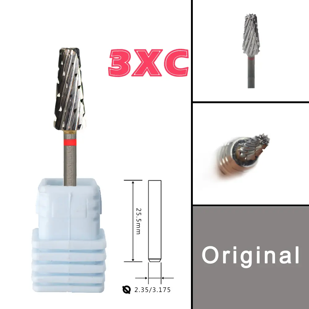 4 IN 1 Carbide two hand 7.0 Large Medium Small 3 Size Original Carbide nail milling drill bits 6.0 XXF
