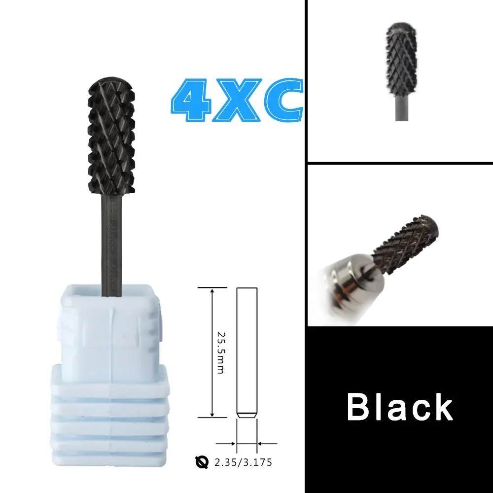 RolinStar 7Color 4XC 5.35 Small Round Top barrel Safety steel Carbide Manicure Nail drill bit File Accessories