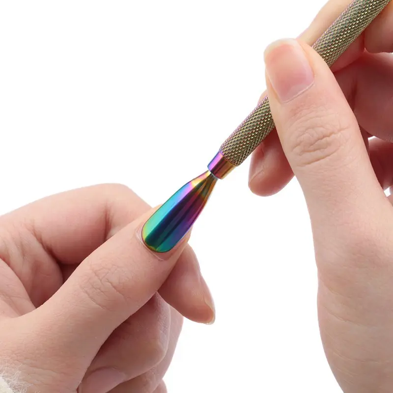 Stainless Steel Cuticle Pusher Professional Double-Sided Dead Skin Remover Gel Nail Polish Peeler Scraper Manicure Nail Art Tool