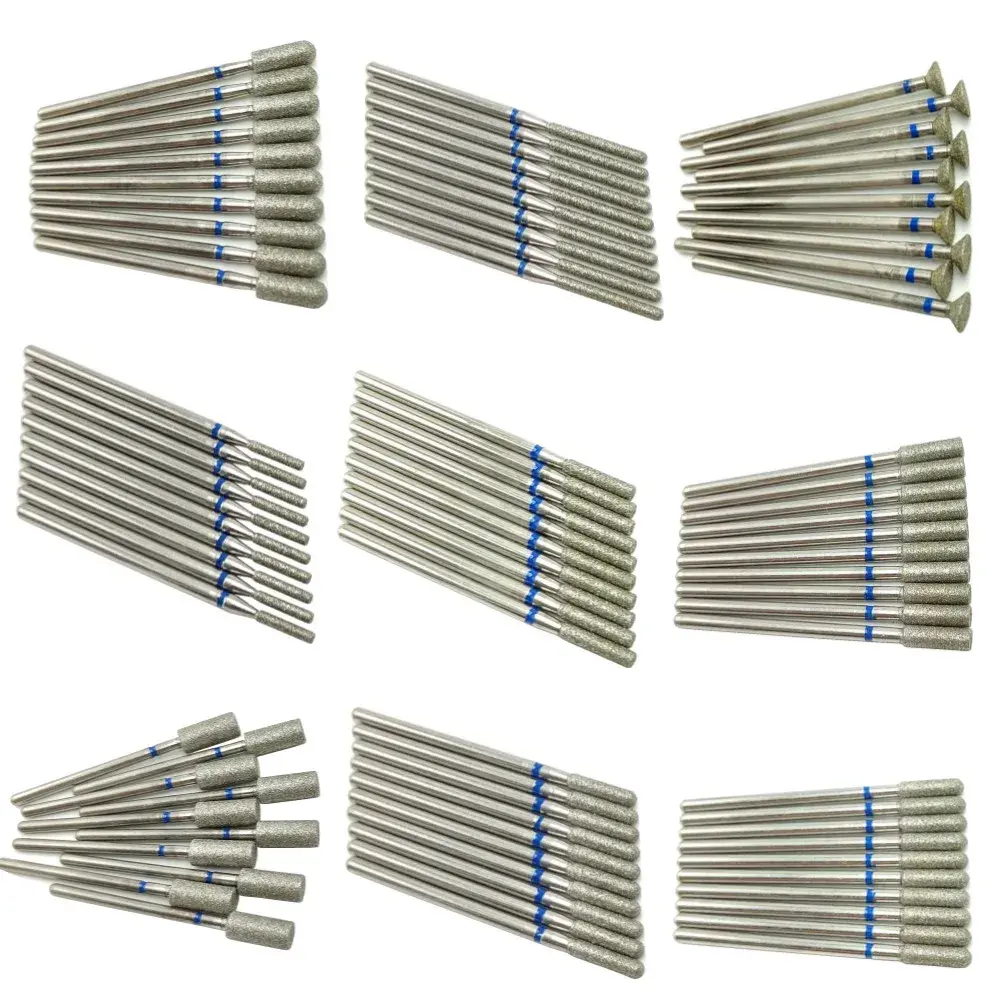 10pcsSet Diamond Nail Drill Bit Rotery Electric Milling Cutters for Pedicure Manicure Files Cuticle Burr Nail Tools Accessories