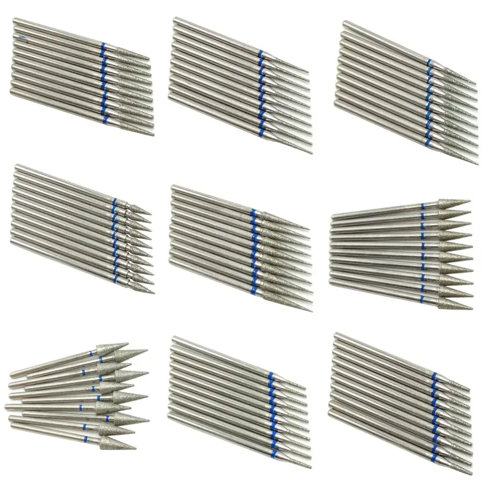 10pcsSet Diamond Nail Drill Bit Rotery Electric Milling Cutters for Pedicure Manicure Files Cuticle Burr Nail Tools Accessories