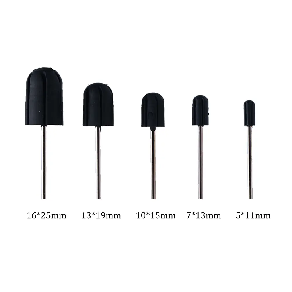 50pc/Set Nail Sanding Caps With Rubber Pedicure Polishing Sand Block Electric Pedicure Burr Foot Cuticle Tool Drill Accessories