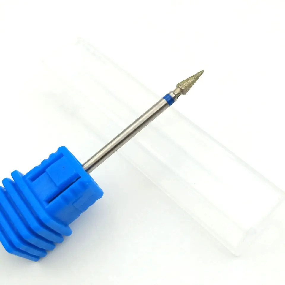 HYTOOS 4 Type Cone Diamond Nail Drill Bit 3/32" Rotary Burr Manicure Cutters Pedicure Drill Accessories Nail Beauty Tools