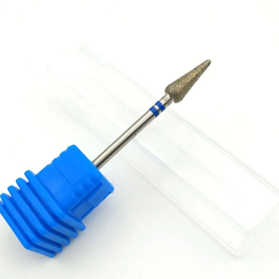HYTOOS 4 Type Cone Diamond Nail Drill Bit 3/32" Rotary Burr Manicure Cutters Pedicure Drill Accessories Nail Beauty Tools