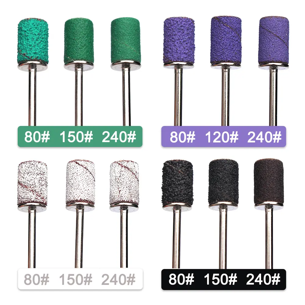80/150/240 Grit Nail Sanding Bands Electric Nail Milling Cutter Drill Bits Nail Ratary Grinding Bit File Pedicure Tool Set