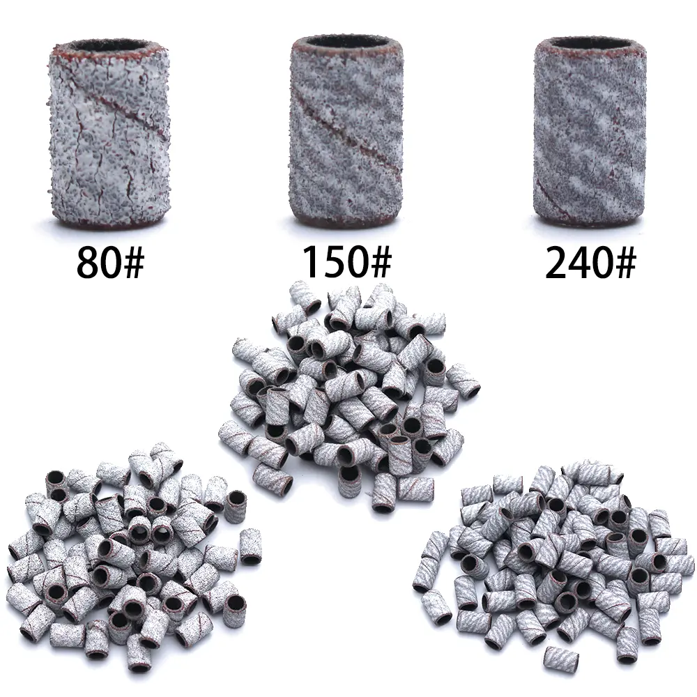 80/150/240 Grit Nail Sanding Bands Electric Nail Milling Cutter Drill Bits Nail Ratary Grinding Bit File Pedicure Tool Set