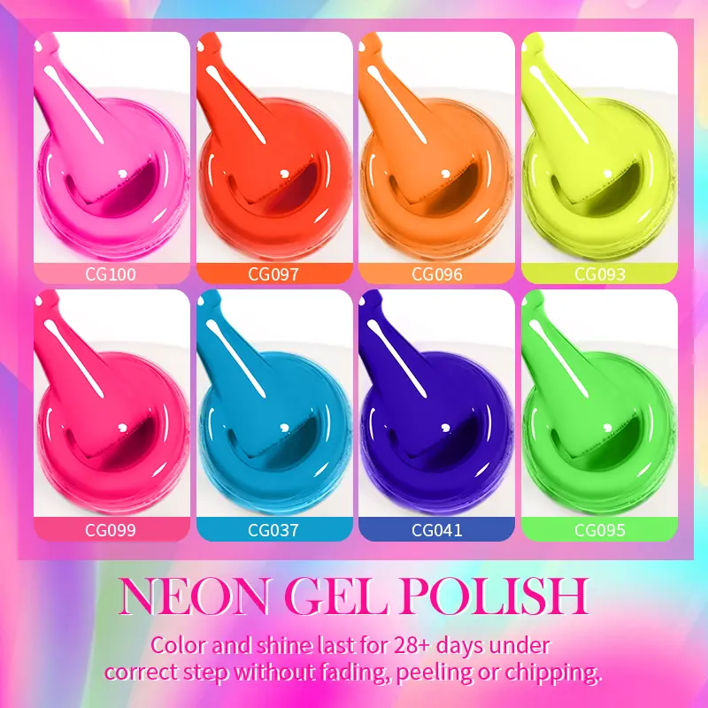 BORN PRETTY Neon Red Gel Nail Polish Yellow Green Summer Color Semi Permanent Varnish 10ml Soak Off UV LED Nail Art Manicure