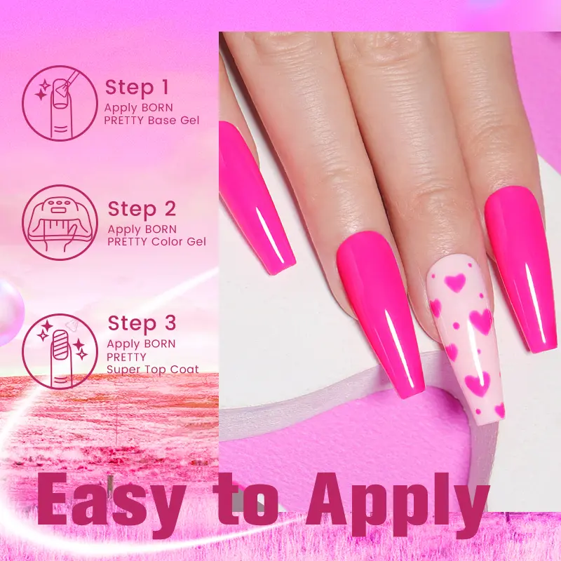 BORN PRETTY Neon Red Gel Nail Polish Yellow Green Summer Color Semi Permanent Varnish 10ml Soak Off UV LED Nail Art Manicure