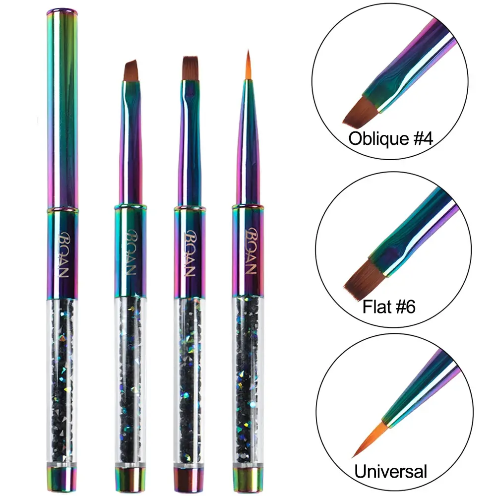 Rainbow Nail Brush Gel Brush For Manicure Acrylic UV Gel Extension Pen For Nail Polish Painting Drawing Brush Paint Tools