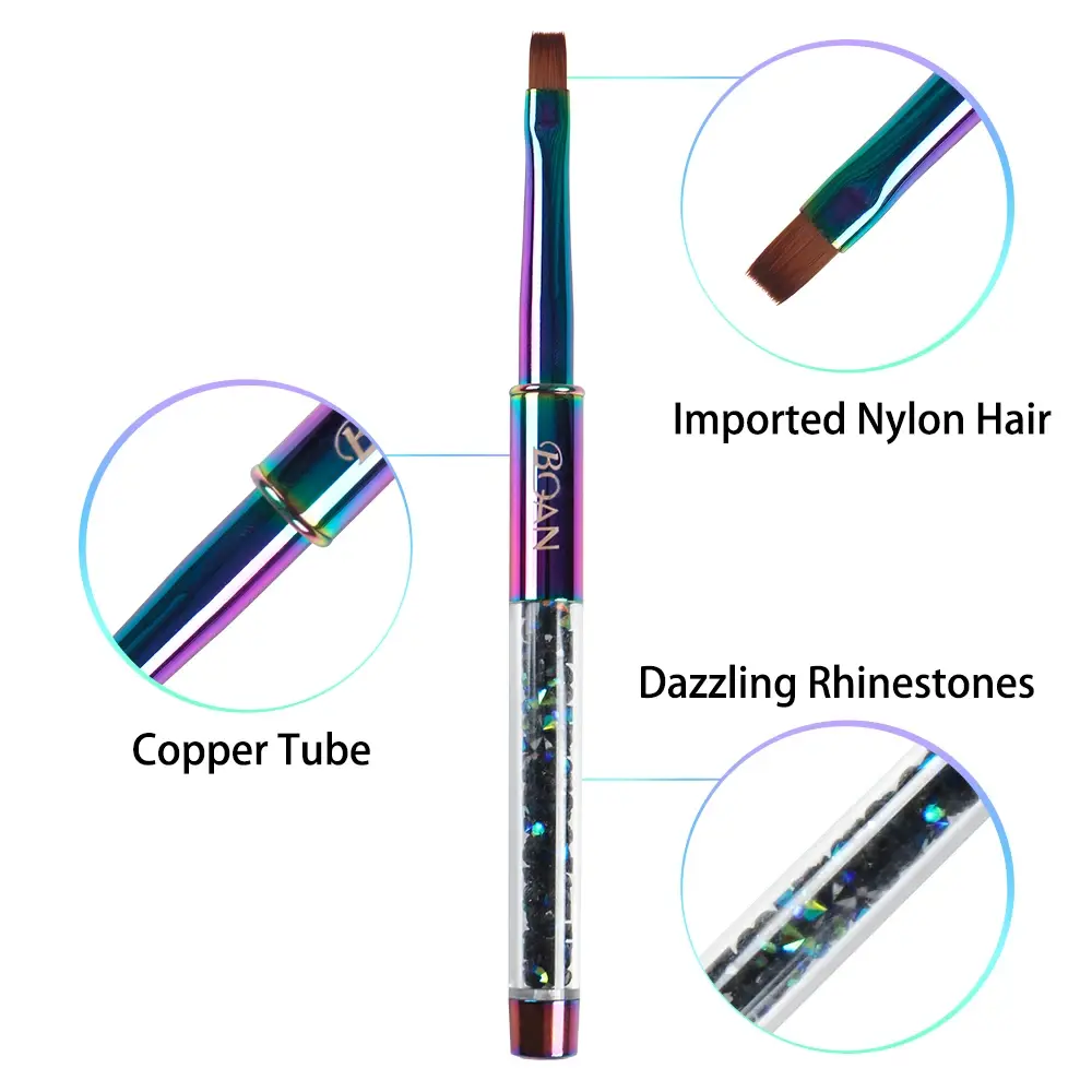 Rainbow Nail Brush Gel Brush For Manicure Acrylic UV Gel Extension Pen For Nail Polish Painting Drawing Brush Paint Tools