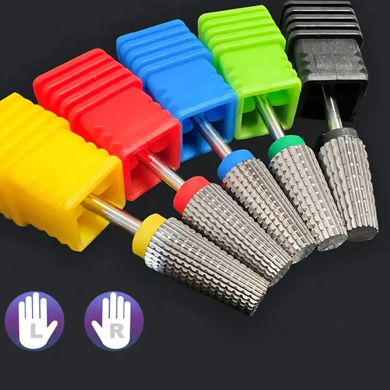 1/5Pcs 5 in 1 Ceramic Nail Drill Bit For Electric Drill Machine 3/32" Shank Milling Cutter Fast remove Acrylic or Hard Gel