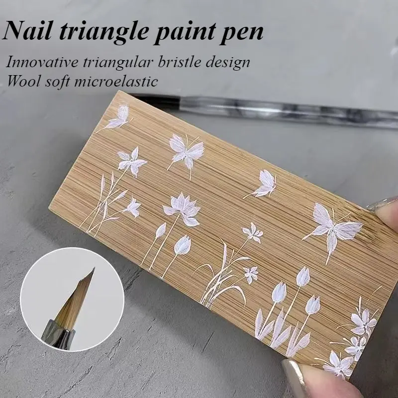 New Universal Triangle Pen Nail Brush with High Aesthetic Nail Art Color Painting Pen Ink Painting Pole DIY Nail Art Nail Salon