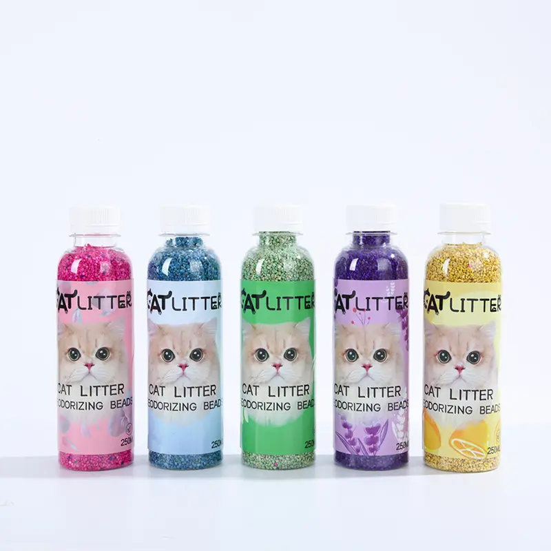 250ML Cat Litter Deodorizing Beads Fresh Scent Cat Litter Deodorizer Beads Natural Plant-Based Odor Eliminator Cat Supplies
