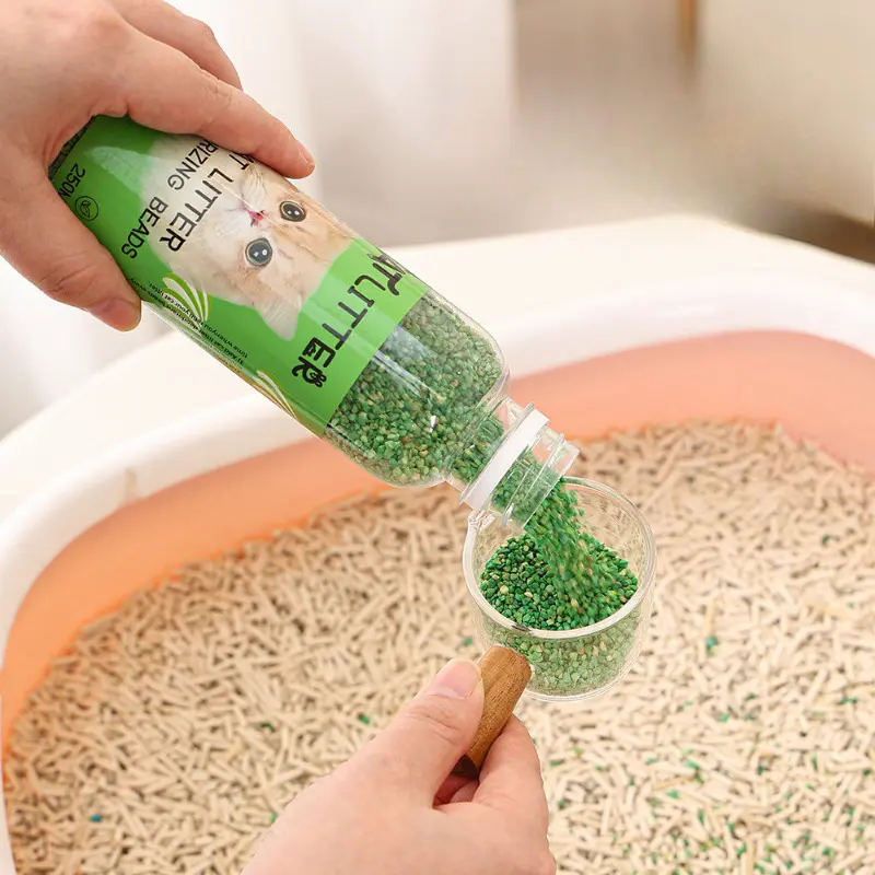 250ML Cat Litter Deodorizing Beads Fresh Scent Cat Litter Deodorizer Beads Natural Plant-Based Odor Eliminator Cat Supplies