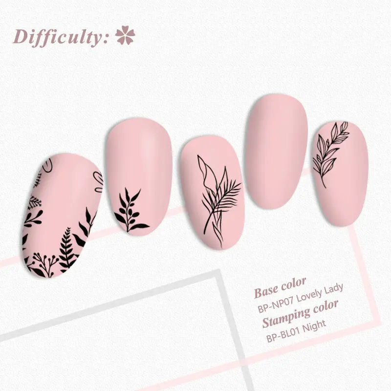 BORN PRETTY Nature Leaves Plants Design Image Template Nail Stamping Plates Stainless Steel Nail Decoration Plate
