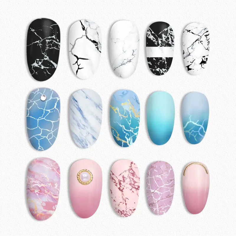 BORN PRETTY Rectangle Nail Stamping Plates Marble Texture Ink Stainless Steel Template Nail Art Image Texture  DIY Plate Tools