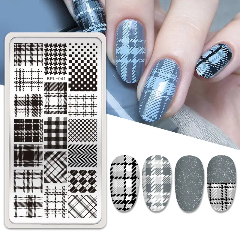 BORN PRETTY Cartoon Animals Nail Art Stamping Plates Leaves Flower Geometric Stripe Line Artist Image Stencil Mold Printing Tool