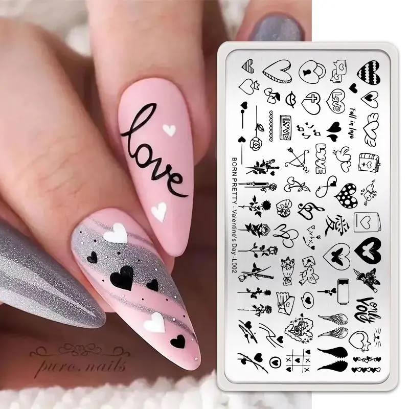 BORN PRETTY Cartoon Animals Nail Art Stamping Plates Leaves Flower Geometric Stripe Line Artist Image Stencil Mold Printing Tool