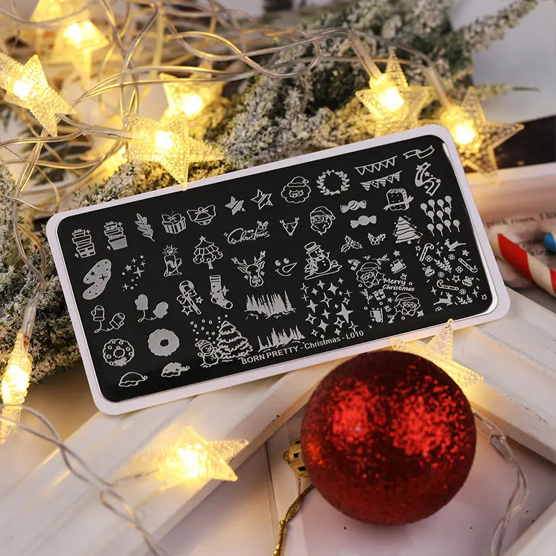 BORN PRETTY Cartoon Animals Nail Art Stamping Plates Leaves Flower Geometric Stripe Line Artist Image Stencil Mold Printing Tool