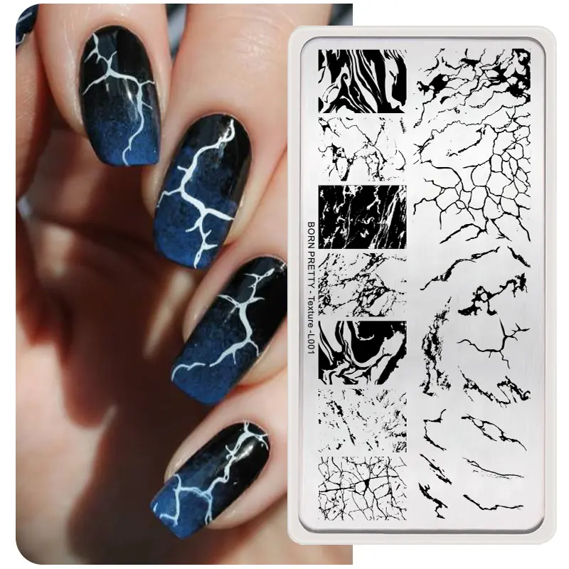 BORN PRETTY Geometry Nail Stamping Plates Marble Texture Lines Animal Printing Stencil Nail Stamp Templates Nail Art Tools