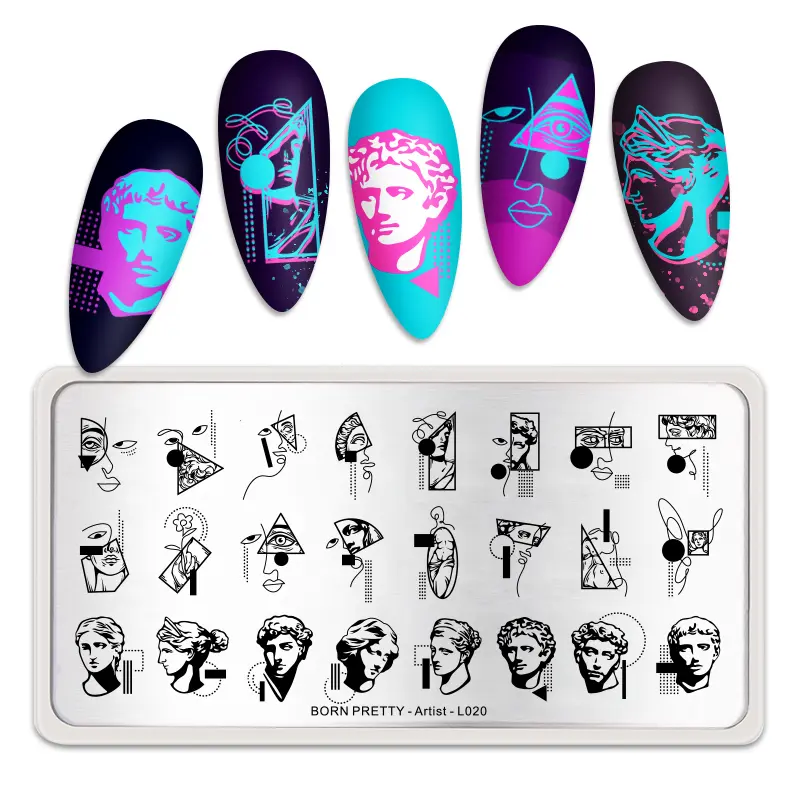BORN PRETTY Snake Pattern Stamping Plates For Nails Stainless Steel Rectangle Nail Art Template Christmas Artist  Animal-L009