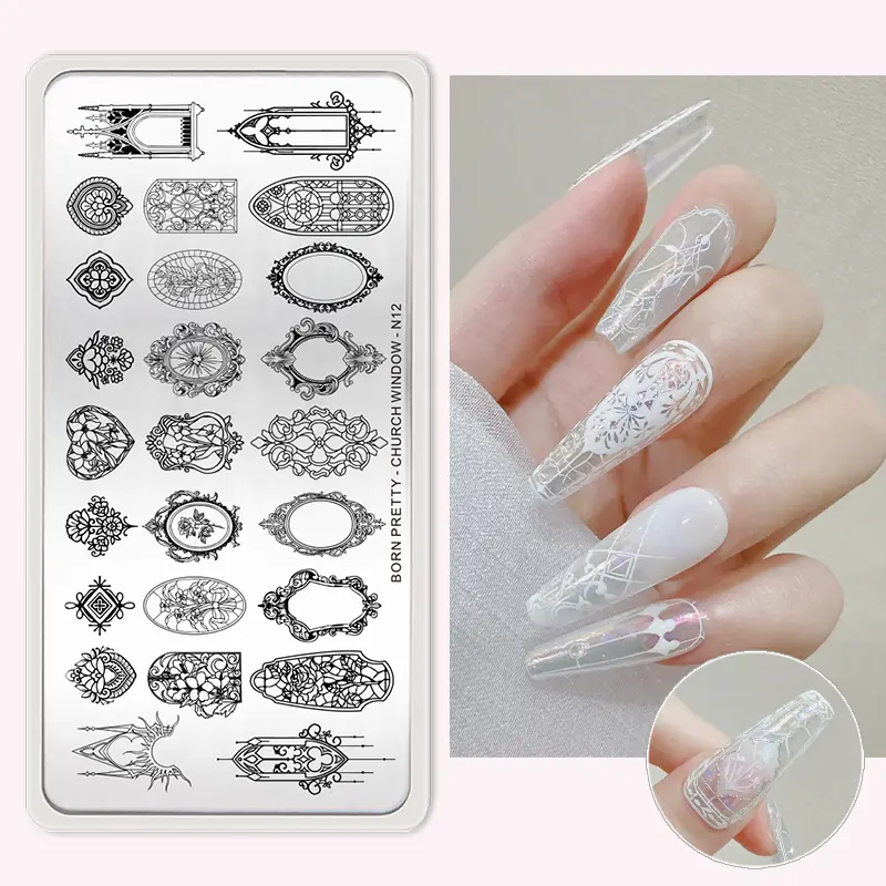BORN PRETTY Nail Stamping Plates Snake Geometry Leaves Flowers Design Printing Plates Nails Art Transfer Stencil Stamp Tools