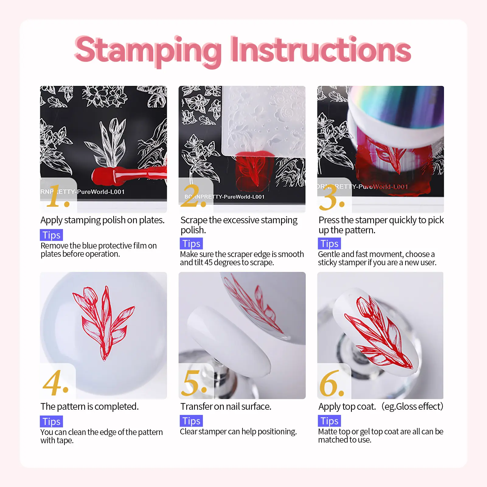 BORN PRETTY Nail Stamping Plates Snake Geometry Leaves Flowers Design Printing Plates Nails Art Transfer Stencil Stamp Tools