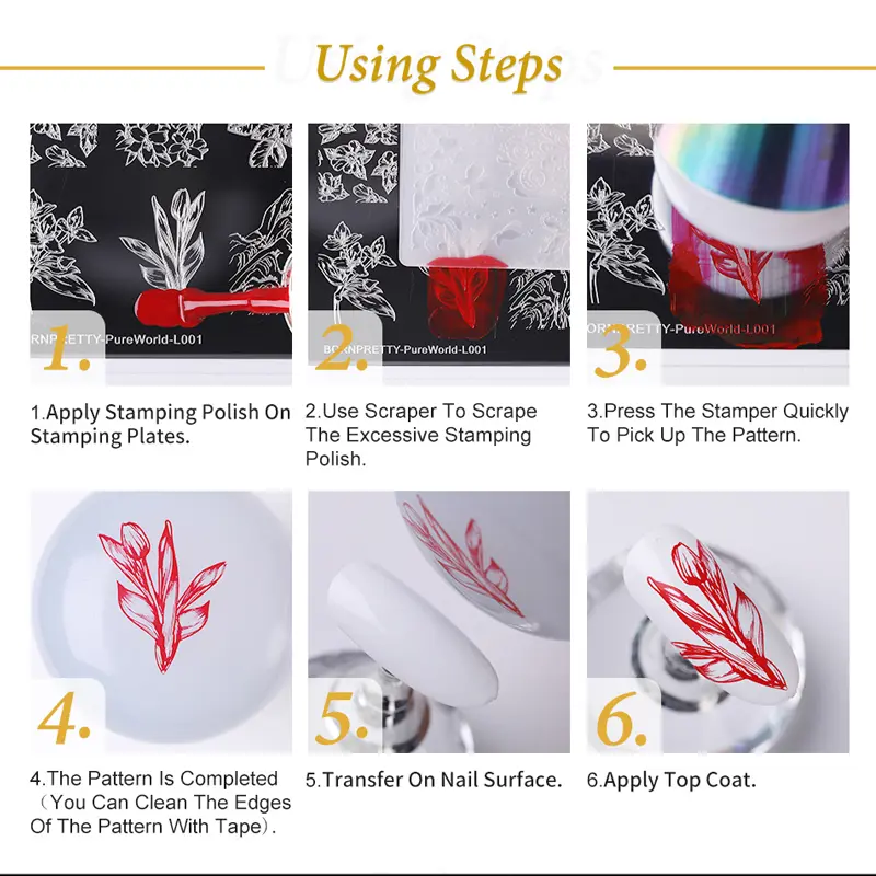 BORN PRETTY Stamping Temeplates Nail Art Stamping Plates Butterfly Flower Leaves Theme Nail Image Plates DIY Printing Tool