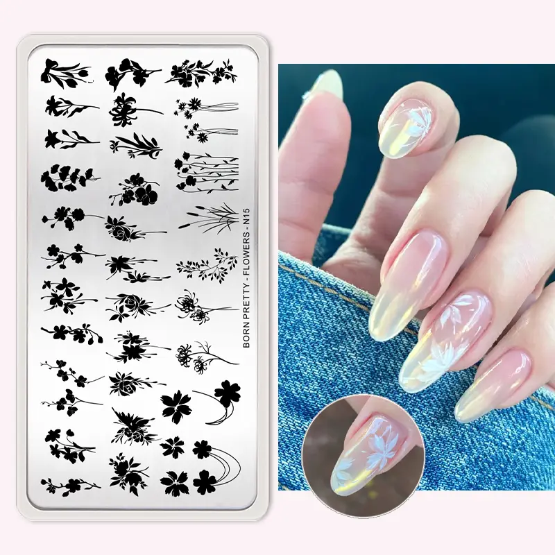 BORN PRETTY Snake Nail Stamping Plates Animak Leaves Flower Nail Art Templates Design Printing Nails Art Stencil Stamp Tools