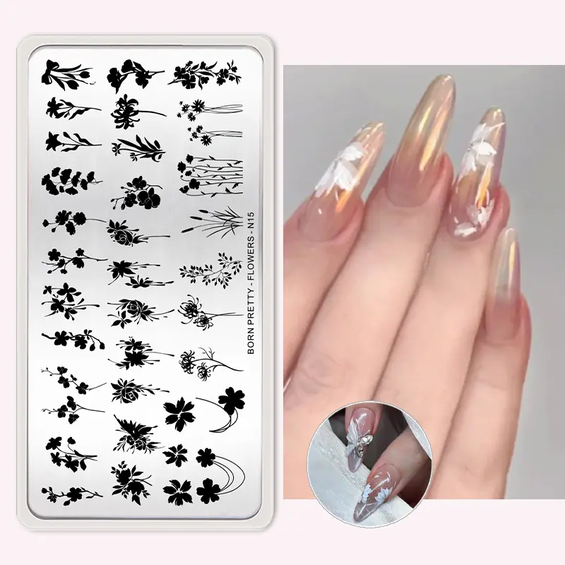 BORN PRETTY Snake Nail Stamping Plates Animak Leaves Flower Nail Art Templates Design Printing Nails Art Stencil Stamp Tools