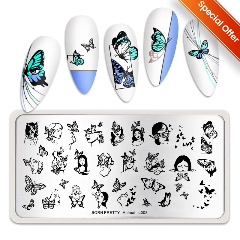 BORN PRETTY Nail Stamping Plates Big Sale Lace Petals Butterfly Mandala Plants Abstract Stamp Templates Printing Stencils Molds
