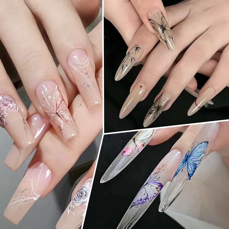 BORN PRETTY Butterfly Nail Art Stamping Plates Flower Stripe Line 3D Image Drawing Template Stencil Printing Tools Decoration
