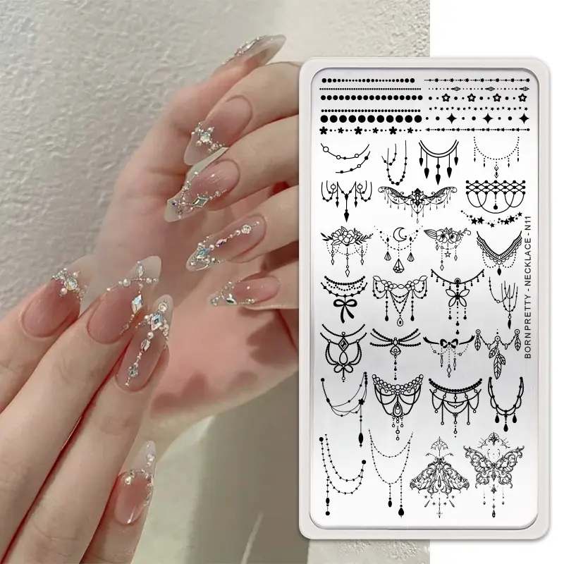 BORN PRETTY Butterfly Nail Art Stamping Plates Flower Stripe Line 3D Image Drawing Template Stencil Printing Tools Decoration