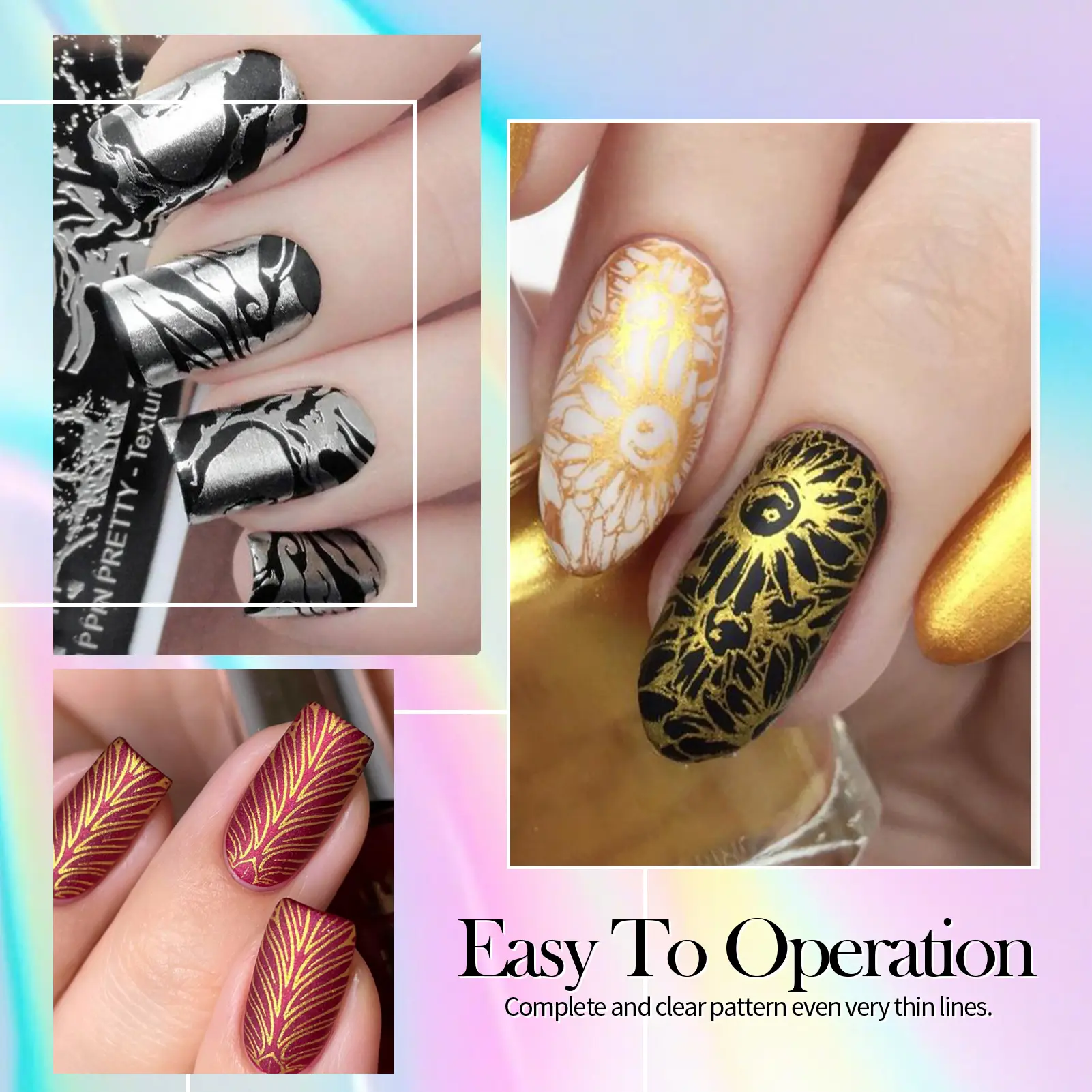 BORN PRETTY 4/6/8PCS Stamping Polish Set Gold Silver Black White Nail Art Print Polish For Stamping Plates DIY Manicure Design