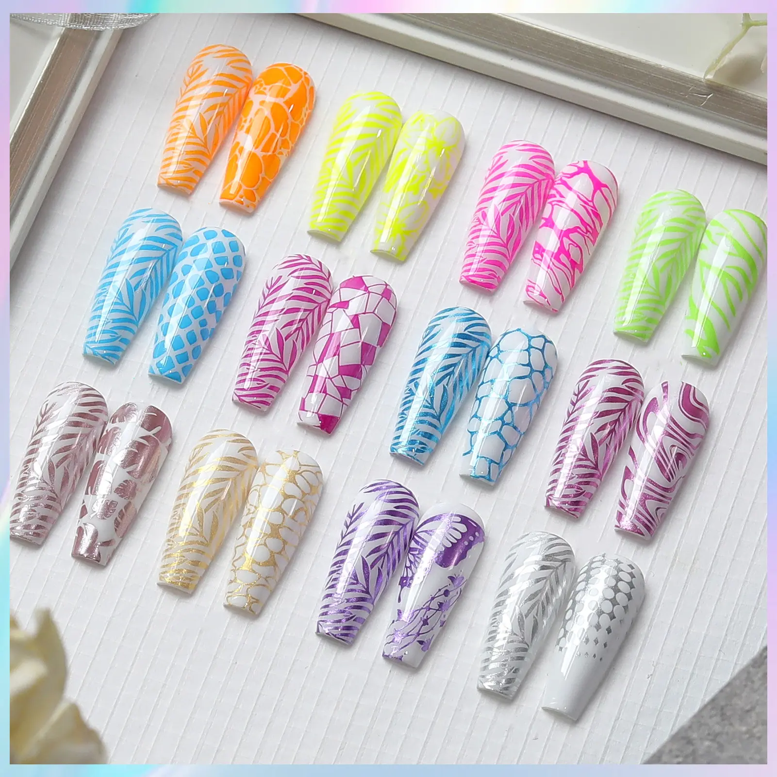 BORN PRETTY 4/6/8PCS Stamping Polish Set Gold Silver Black White Nail Art Print Polish For Stamping Plates DIY Manicure Design