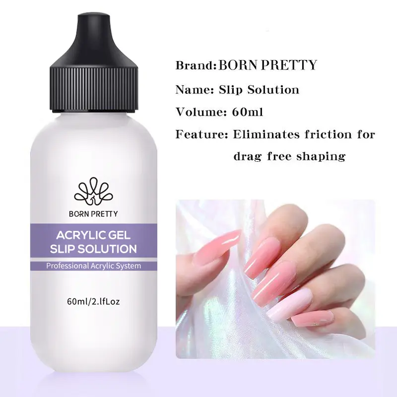 BORN PRETTY 60ml Nail Liquid Slip Solution for Nails Quick Extension Acrylic Nail Gel Nail Extension Nail Art Manicure Tools