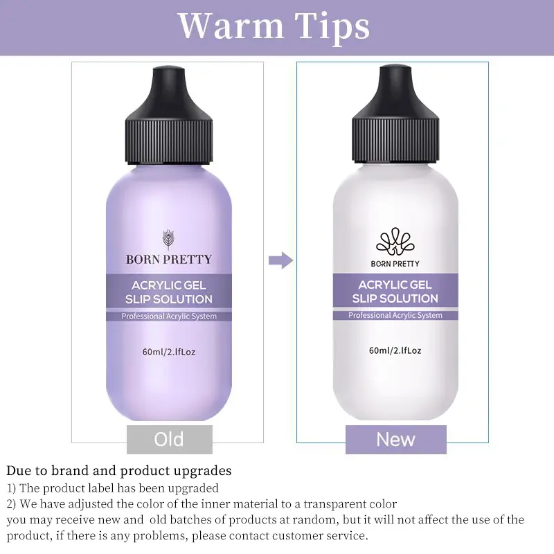 BORN PRETTY 60ml Nail Liquid Slip Solution for Nails Quick Extension Acrylic Nail Gel Nail Extension Nail Art Manicure Tools