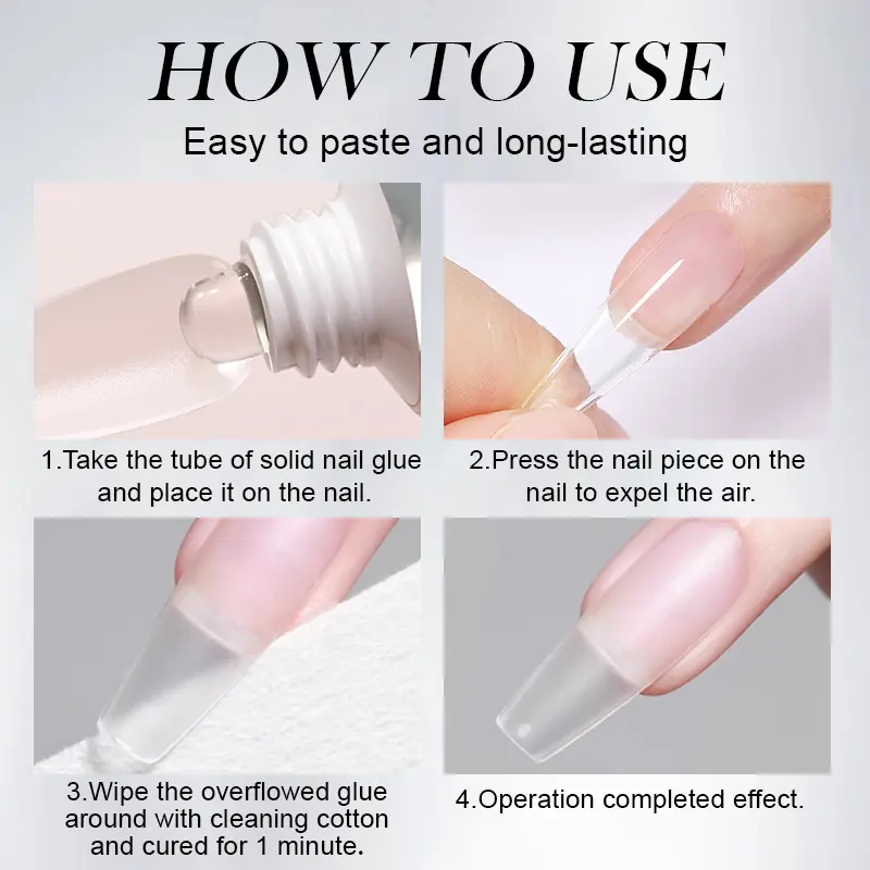 BORN PRETTY Solid Nail Tips Gel Nail Polish 30g Soak Off  Super Strong Nail Glue Gel For Acrylic Nails Extension Nails Tips