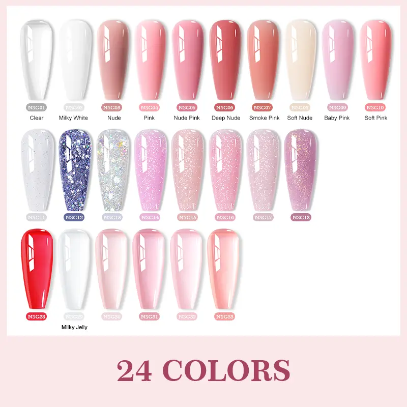 BORN PRETTY 15ml Jelly White Nude Non Stick Hand Solid Extension Nail Gel Polish Carving Flower Acrylic Nail Art Building UV Gel