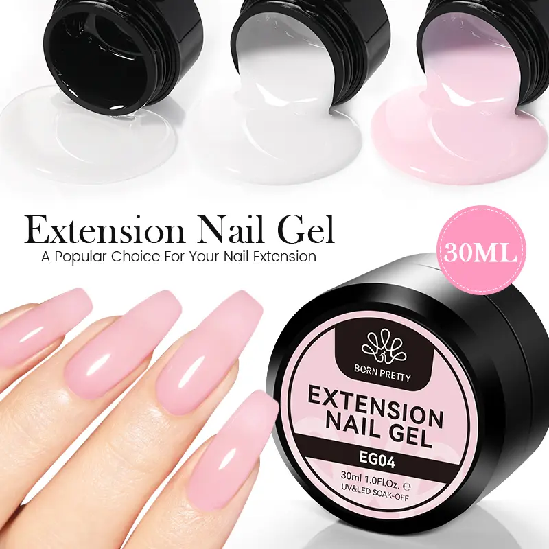 BORN PRETTY 30ml Extension Gel Nail Polish Clear Nude Quick Building Semi Permanent Varnish Acrylic Carving Nail Art Hard Gel