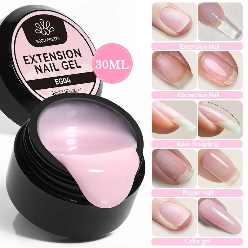 BORN PRETTY 30ml Extension Gel Nail Polish Clear Nude Quick Building Semi Permanent Varnish Acrylic Carving Nail Art Hard Gel